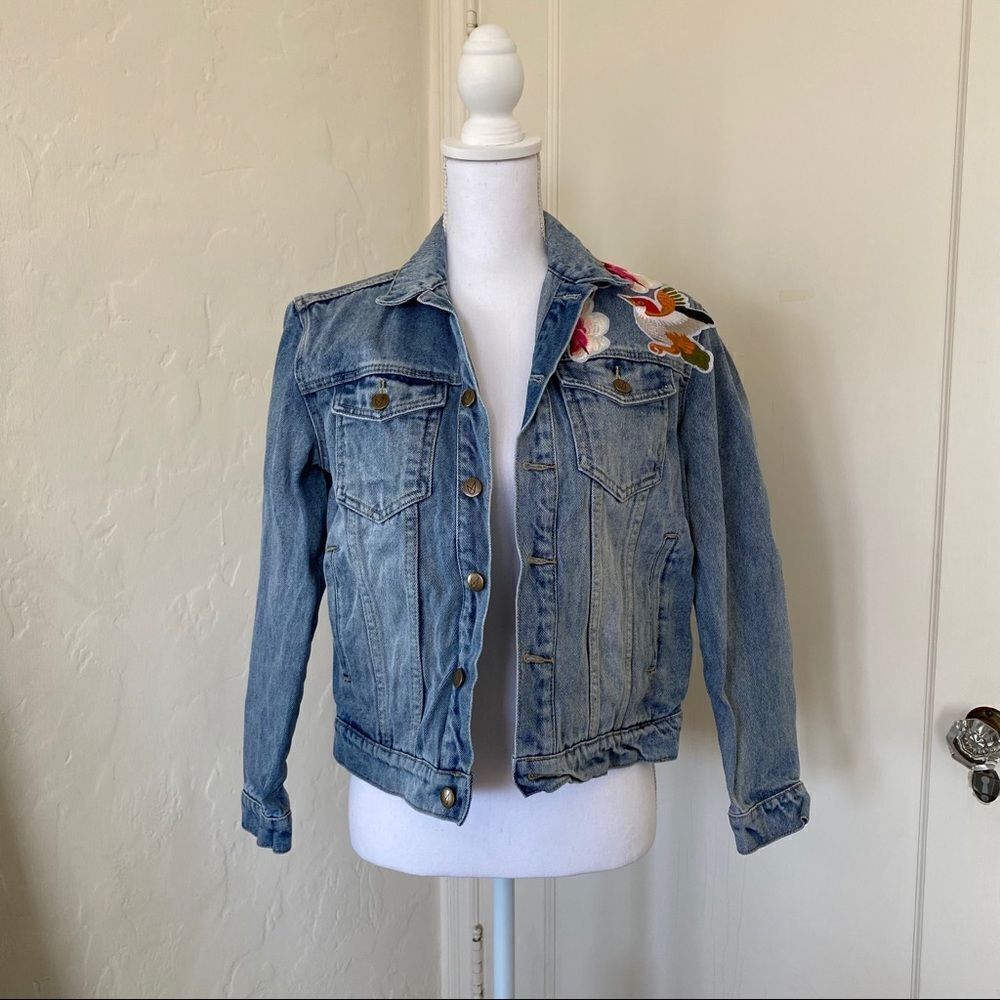 MinkPink Patched Denim Jacket